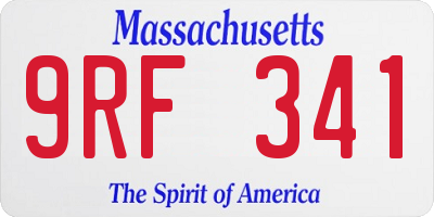MA license plate 9RF341