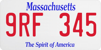 MA license plate 9RF345