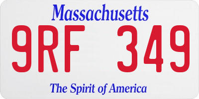 MA license plate 9RF349