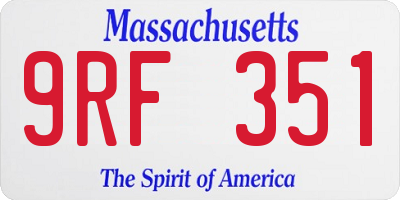 MA license plate 9RF351