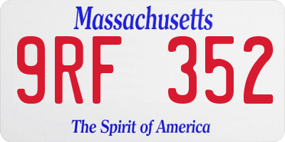 MA license plate 9RF352