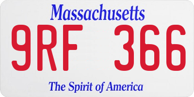 MA license plate 9RF366