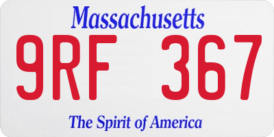 MA license plate 9RF367