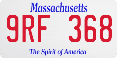 MA license plate 9RF368