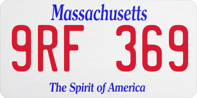 MA license plate 9RF369