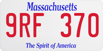 MA license plate 9RF370