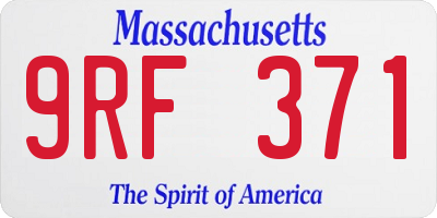 MA license plate 9RF371