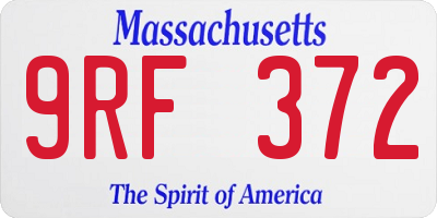 MA license plate 9RF372