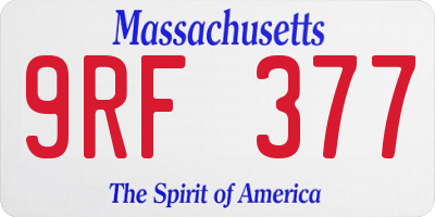 MA license plate 9RF377