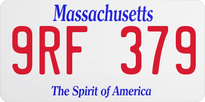 MA license plate 9RF379