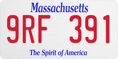 MA license plate 9RF391