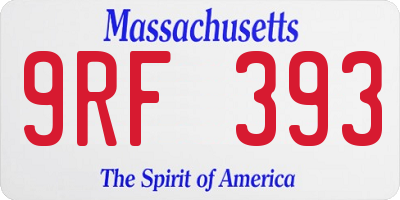 MA license plate 9RF393