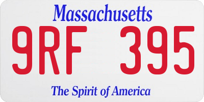 MA license plate 9RF395