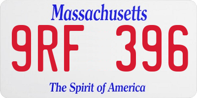 MA license plate 9RF396