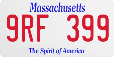 MA license plate 9RF399