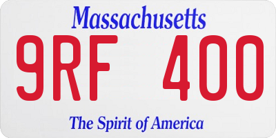 MA license plate 9RF400