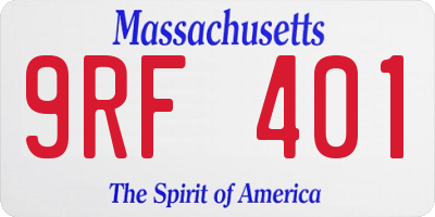 MA license plate 9RF401