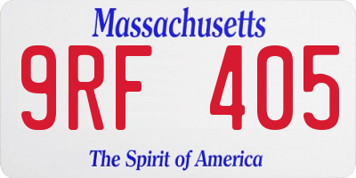 MA license plate 9RF405