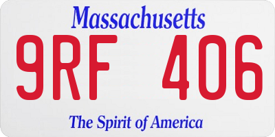 MA license plate 9RF406