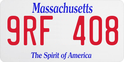 MA license plate 9RF408