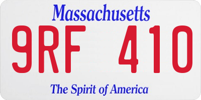 MA license plate 9RF410