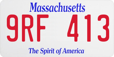 MA license plate 9RF413