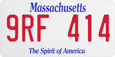MA license plate 9RF414