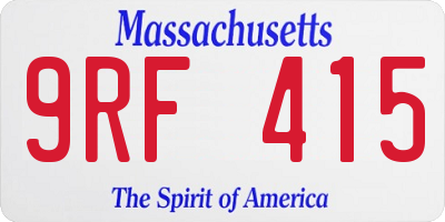 MA license plate 9RF415
