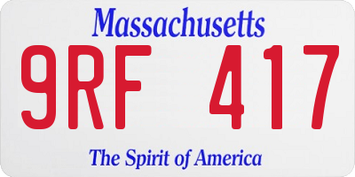 MA license plate 9RF417