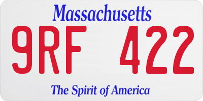 MA license plate 9RF422