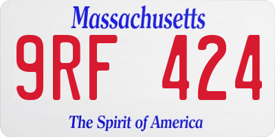 MA license plate 9RF424