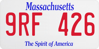 MA license plate 9RF426