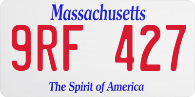 MA license plate 9RF427