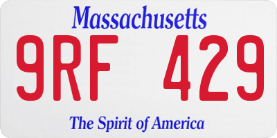 MA license plate 9RF429