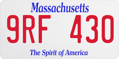 MA license plate 9RF430