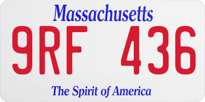 MA license plate 9RF436