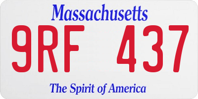 MA license plate 9RF437