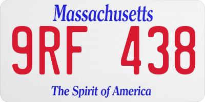 MA license plate 9RF438