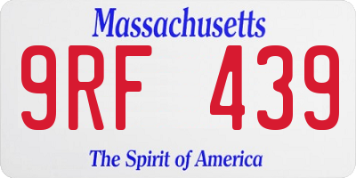 MA license plate 9RF439