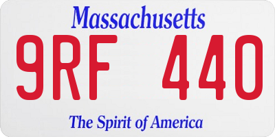 MA license plate 9RF440