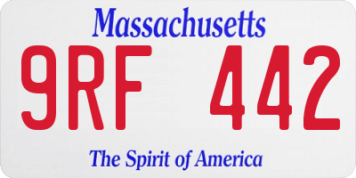 MA license plate 9RF442