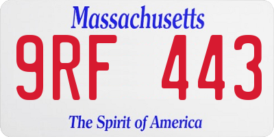 MA license plate 9RF443