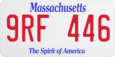 MA license plate 9RF446