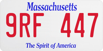 MA license plate 9RF447