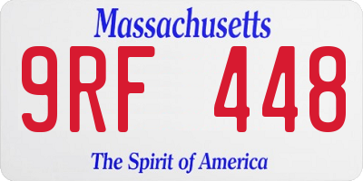 MA license plate 9RF448