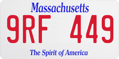 MA license plate 9RF449