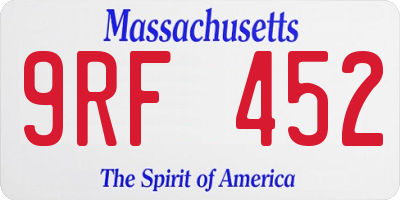 MA license plate 9RF452