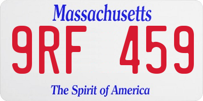 MA license plate 9RF459