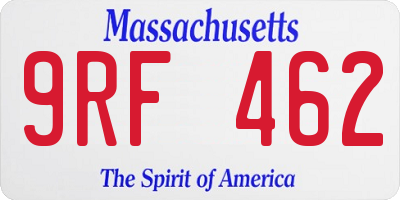 MA license plate 9RF462