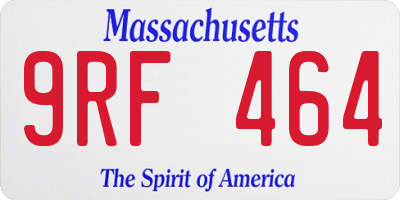 MA license plate 9RF464